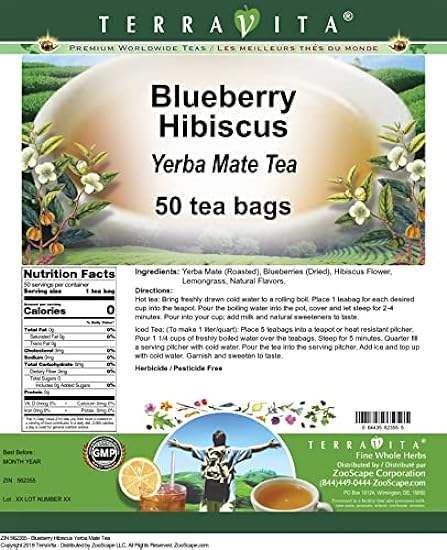 Blauberry Hibiscus Yerba Mate Tee (50 Teebeutel, ZIN: 562355) 401532786