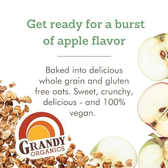Grandy Organics Apple Crisp Granola, 10 Pound Bulk Bag, Certified Organic, Gluten Free, Non-GMO, Kosher, Plant Based Protein Granola 431096543