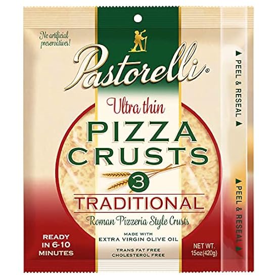 Pastorelli® Traditional Ultra Thin Pizza Crust, Crispy, Pre-made Pizza Base, Low Sodium, 12-inch, 3 Crusts, Pack of 10 552016671