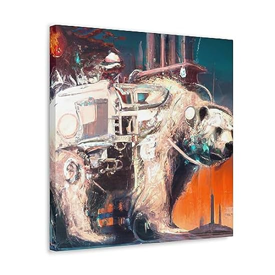 Polar Bear Mechanical Maker - Canvas 20″ x 20″ / Premium Gallery Wraps (1.25″) 831123413