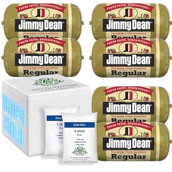Salutem Vita - Jimmy Dean Premium Pork Regular Sausage Roll, 16 oz - Pack of 6 457456997