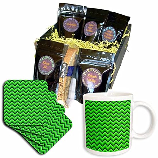 3dRose Grün horizontal chevron pattern design - Kaffee 