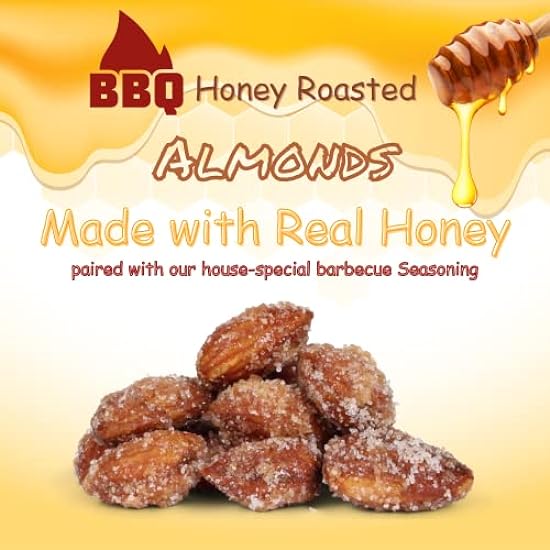 BBQ Honey Roasted Almonds by It´s Delish, 10 lbs Bulk | Gourmet Almond Nuts in Honey Sugar Coating and Barbecue Seasoning, Sweet & Savory Nut Snack - Vegan, Kosher Parve 877297751