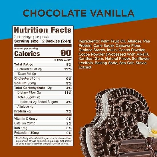 Catalina Crunch Schokolade Vanilla Keto Sandwich Cookies 10 - 1.7 oz Snack Packs (4 Cookies Per Pack) | Keto Snacks | Low Carb, Low Sugar | Vegan Cookies, Plant Based Protein Cookies | Keto Friendly Foods, Keto Dessert | Grab & Go 12604228