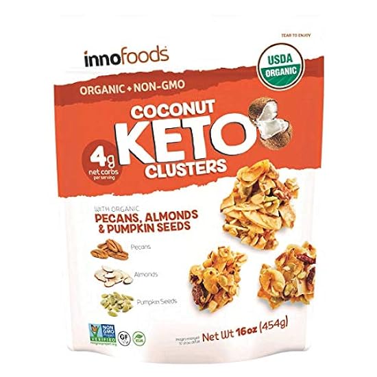 InnoFoods Coconut Keto Clusters with Organic Pecans, Al