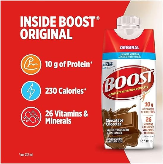 Boost Original Vanilla Meal Replacement Drink, 12 x 237ml/8 fl. oz. (Pack of 2) Shipped from Canada 917955462