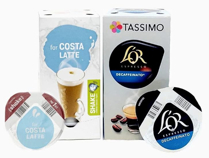 Tassimo Decaf Latte Kaffee T-Discs: 48x Costa Latte Mil