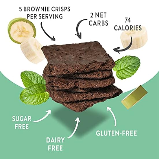Bantastic Brownie Keto Snack, Mint Schokolade Crisps - Crunchy Thin, Naturally Sweet Sugar Free Brownies Snack, Gluten Free, Low Carb, Dairy Free, 3 Oz Ea (Pack of 6) 50962692