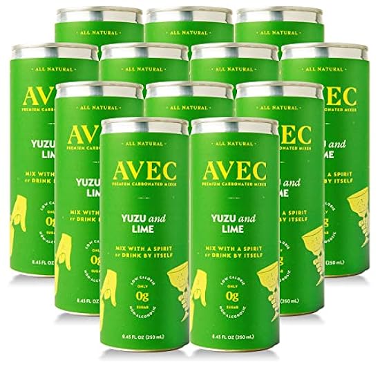 AVEC Yuzu & Lime Soda & Mixer - 12 Pack, 8.45 Oz | Sour