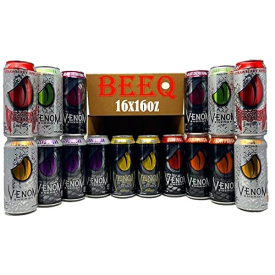 BEEQ-Venom Energy Drink - Variety Pack | Pack of (16)| 