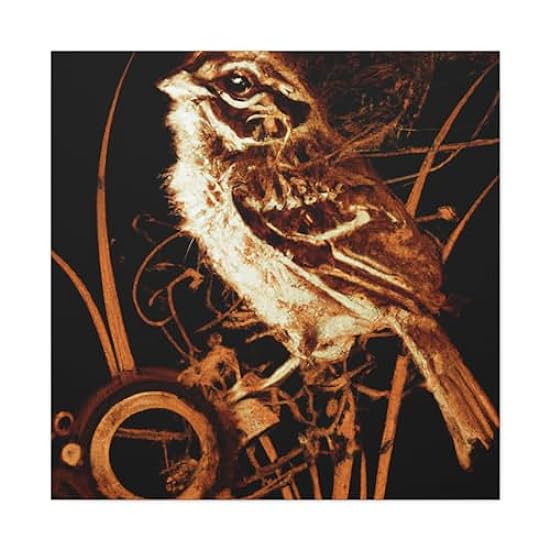 Song Sparrow in Steam - Canvas 36″ x 36″ / Premium Gall