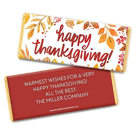 Thanksgiving Candy Favors Personalized Schokolade Bar &