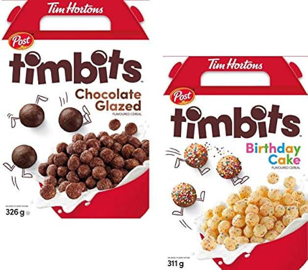 Pack of 4 - Tim Hortons Timbits Cereal Bundle of Two Fl
