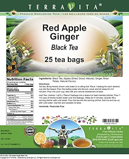 Red Apple Ginger Schwarz Tee (25 Teebeutel, ZIN: 541653) - 3 Pack 705311002