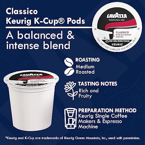 Lavazza K-Cups Mix 80 pods - Perfetto, Classico 40ea Espresso Cups Arabica - Keurig Brewers Compatible, Single Serve Kaffee Machines, Medium and Dark Roast, Kcups Kaffee Pods 346372582
