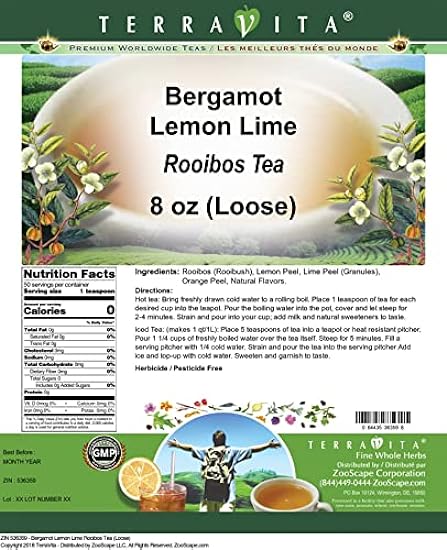 Bergamot Lemon Lime Rooibos Tee (Loose) (8 oz, ZIN: 536359) - 2 Pack 875387220