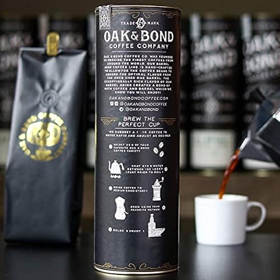 Oak & Bond Kaffee Co. Colombia Single Origin and Bourbon Barrel Aged Kaffee Bundle, Whole Bean Arabica - 22oz. Total 14820164