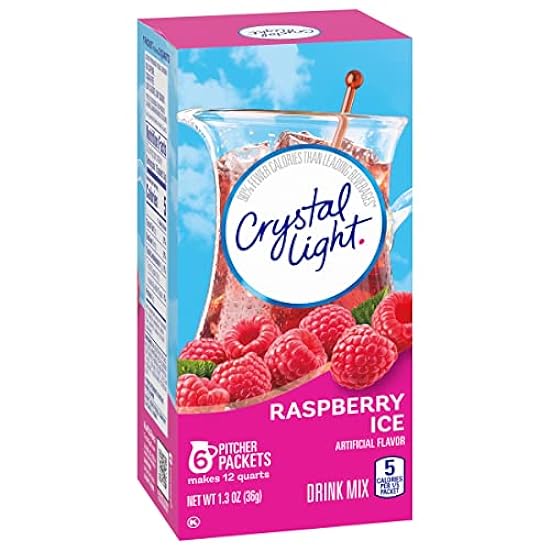 Crystal Light Sugar-Free Raspberry Ice Low Calories Powdered Drink Mix 6 Count(Pack of 12) 70432174