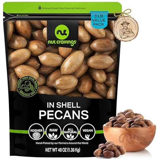 Nut Cravings - Candied Pecans Honey Glazed Praline, No Shell (48oz - 3 LB) Bulk Nuts Packed Fresh in Resealable Beutel - Healthy Protein Food Snack, All Natural, Keto Friendly, Vegan, Kosher 767283891