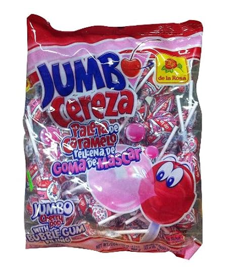 La Rosa Cherry Gum Lollipop 33.5 Oz (Pack 0f 6) 3001769