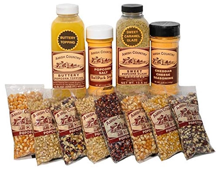 Amish Country Popcorn | 8-4 Ounce Variety Gift Set with