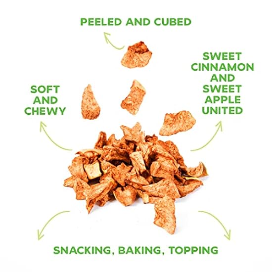 Drybox Dried Cinnamon Apple Cubed 36 Snack Packs | Kein Zucker Added Dried Apples with Sweet Cinnamon | Non-GMO Gluten Free Healthy Paleo Keto Snack for School Exercise or Offices | .5 oz of healthy fruit in each portion pack, 36 Packs in 3 Grab & Go Disp