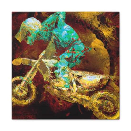Motocrossy Steam Dreams - Canvas 16″ x 16″ / Premium Ga