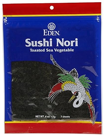 Eden Organic Sushi Nori, Toasted Cultivated, 7 Count, 0