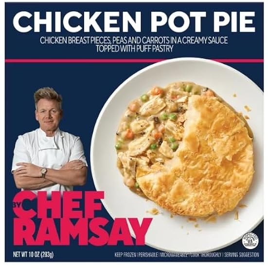 Salutem Vita - Gordon Ramsay Roasted Chicken Pot Pie, Frozen Meals, 9.5oz - Pack of 10 427232069