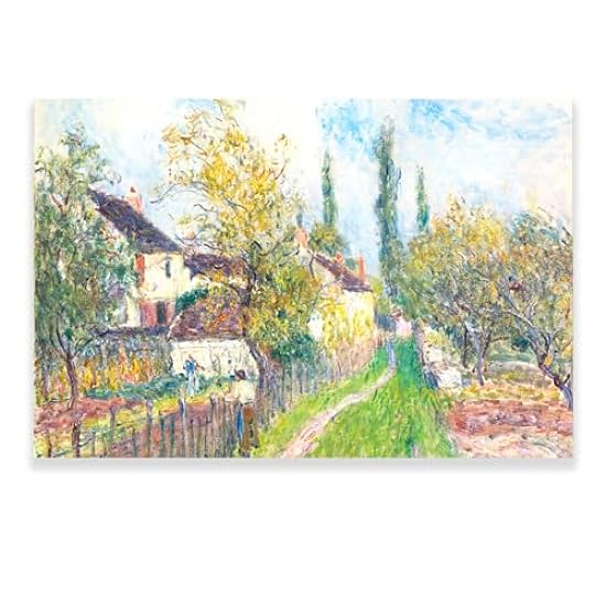 Alfred Sisley Canvas Prints - A Path At Les Sablons Poster - Impressionist Wall Art Nature - Canvas Painting Wall Decor Landscape - Wall Decor Aesthetic Vintage for Bedroom Unframed 244158406