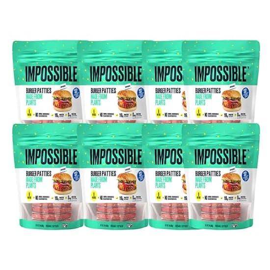 Impossible Burger Patties - 19g of Protein - No Animal Hormones and Antibiotics - Gluten Free Certified - Halal, 8 -Pack (1/4lb Each) Ready Set Gourmet Donate a Meal Program 979966306