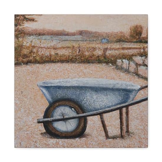 Wheelbarrow in Pointillism - Canvas 16″ x 16″ / Premium