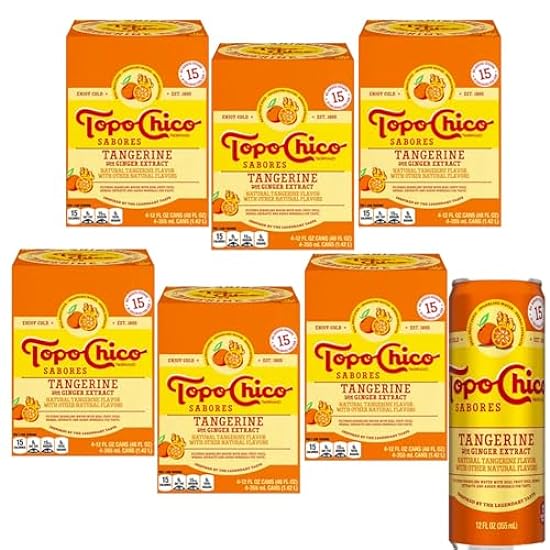 Topo Chico Sabores Box 24 Pack of Tangerine with Ginger 12 fl oz Each Can QUALITATT 10 415080567