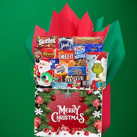 Merry Christmas Thinking of You Cookies, Candy & More Care Package Snack Gift Box Bundle Set 972806645