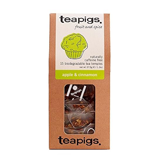teapigs Apple & Cinnamon Herbal Tee Bags, 15 Count x 6 