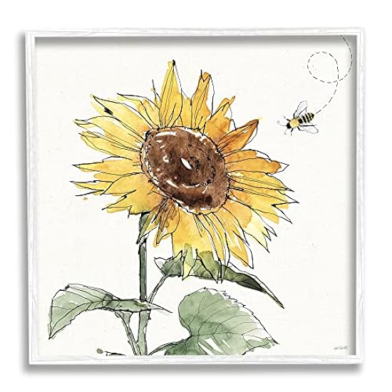 Stupell Industries Cheerful Sunflower Buzzing Bee Frame