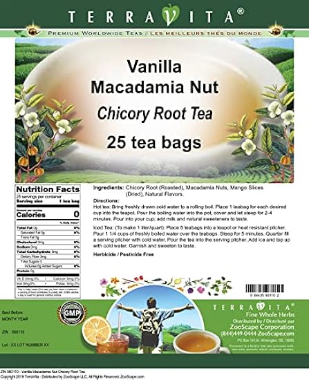 Vanilla Macadamia Nut Chicory Root Tee (25 Teebeutel, ZIN: 560110) - 3 Pack 240705130