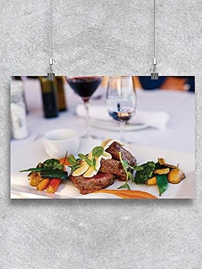 Beef and Rot Wine in Restaurant Poster 739843261