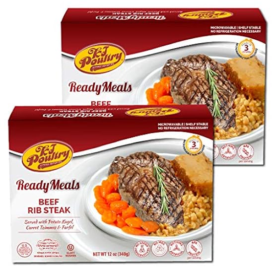 Kosher Beef Rib Steak & Kugel, MRE Meat Meals Ready to 
