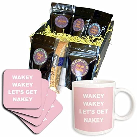 3dRose Wakey Wakey Lets Get Nakey Pink Funny Get Naked 