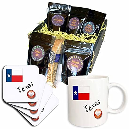 3dRose I Love Texas Kaffee Gift Basket, Multicolored 37