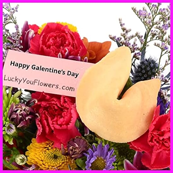 Pretty In Pink Fresh Cut Live Flowers Arranged in a Takeout Container with your Personal Message Tucked Inside a Fortune Cookie 44033059