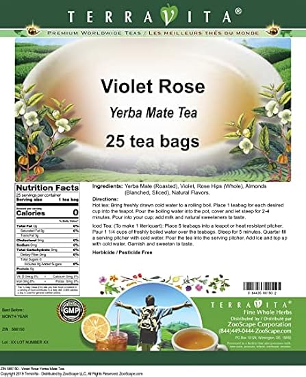 Violet Rose Yerba Mate Tee (25 Teebeutel, ZIN: 566150) - 2 Pack 899597297