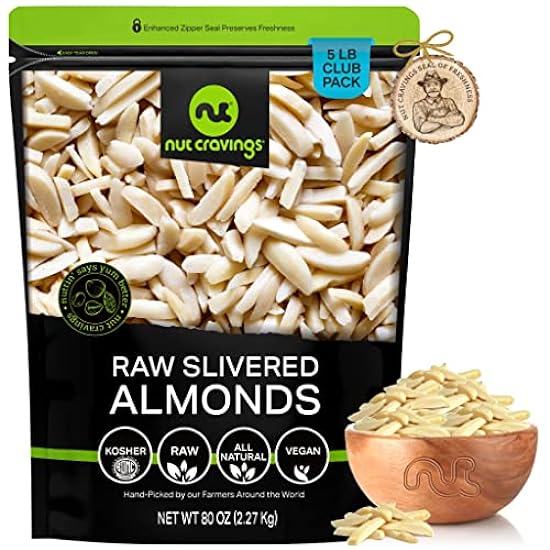 Nut Cravings - Raw Slivered Almonds, Unsalted, Superior