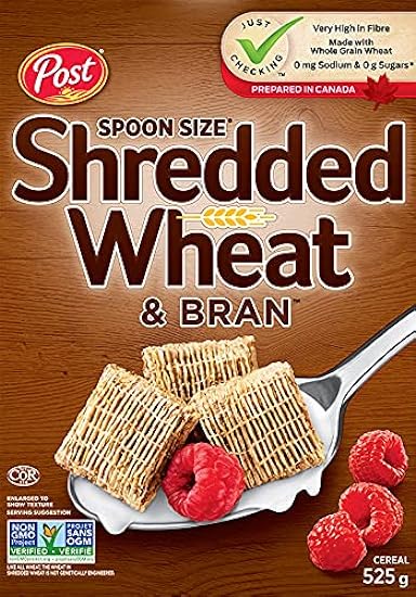 Post Shredded Wheat ´ Bran, Spoon Size, 18-Ounce Boxes - Pack of 4 812603687