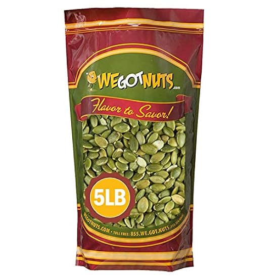 We Got Nuts Pumpkin Seeds Healthy Snacks 5Lbs (80oz) Be