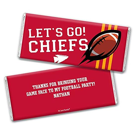 Chiefs Football Party Candy Personalized Schokolade Bar
