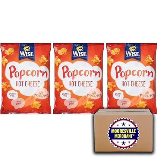 Wise Hot Cheese Popcorn, 5 oz, 3 Bags with Mooresville Merchant Decal 477657523