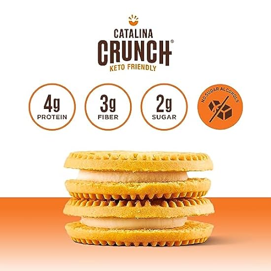 Catalina Crunch Vanilla Creme Keto Sandwich Cookies 10 - 1.7 oz Snack Packs (4 Cookies Per Pack) | Keto Snacks | Low Carb, Low Sugar | Vegan Cookies, Plant Based Protein Cookies | Keto Friendly Foods, Keto Dessert | Grab & Go 729786087