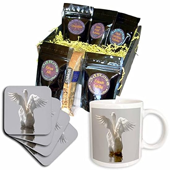 3dRose A Duck Takes To Wasser Wings Outspread Isolated Against... - Kaffee Gift Baskets (cgb_351178_1) 728572460